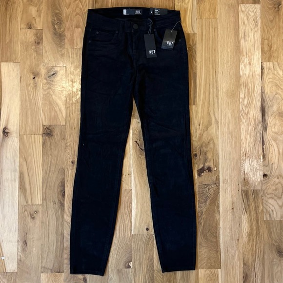 NWT Women's KUT from the Kloth Black Corduroy Pants  SZ 0 - Picture 2 of 5